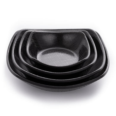 New Matte Black Melamine Dessert Plates With Pattern