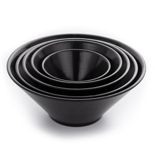 Matte Black 100% Melamine Noodle Bowls With Chequer Pattern