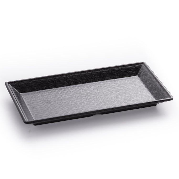 Matte Black Rectangular Melamine Sushi Plates With Pattern