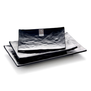 8 Inch Black Matte Rectangular Melamine Sushi Plates F8008MS