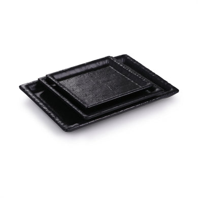 5.6 Inch Black Matte Rectangular Melamine Dinner Plates JM16903MS