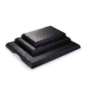 11 Inch Black Matte Rectangular Melamine Flat Plates JM16922MS