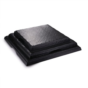 11.8 Inch Black Matte Square Melamine Flat Plates JM16925MS