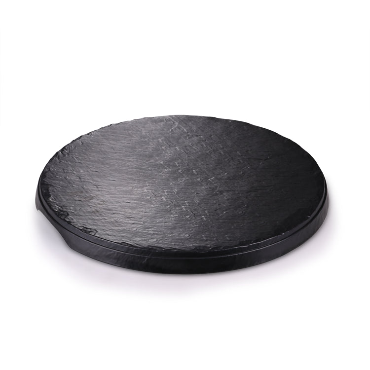 16.6 Inch Black Matte Round Melamine Flat Plate JM16928MS