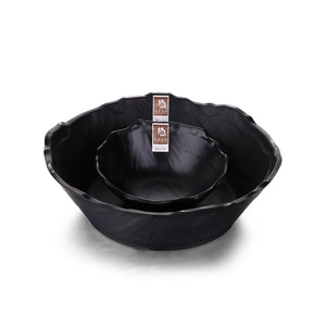 6.2 Inch Matt Black Oval Melamine Serving Bowls JM16935MS