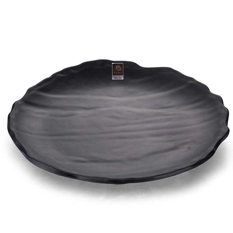 13.8 Inch Black Matte Round Melamine Dinner Plate JM16942MS