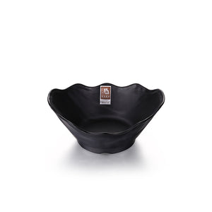 8.1 Inch Matt Black Irregular Melamine Salad Bowl JM16966MS