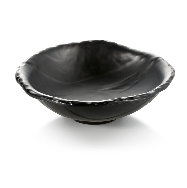 8.8 Inch Black Matte Melamine Irregular Bowl JM16974MS