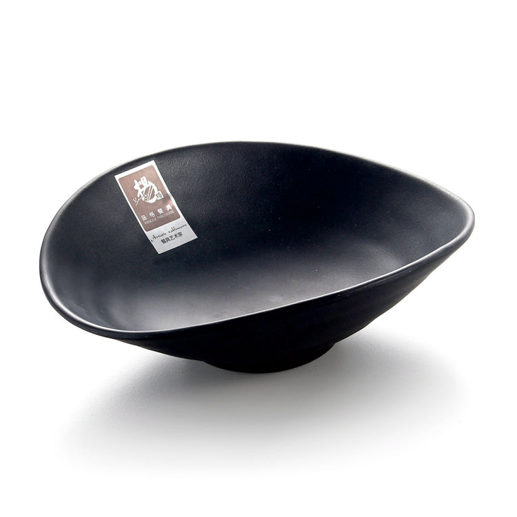 Black Matte Oval Melamine Sauce Plate JW6007MS