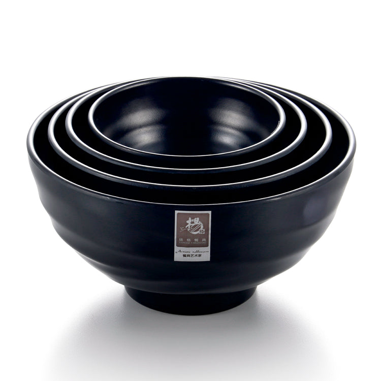 4.5 Inch Matte Black Melamine Non Slip Bowls LBW045SMS