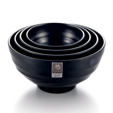 8 Inch Matte Black Melamine Non Slip Bowls LJB008MS
