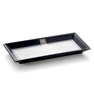 10.5 Inch Black Matte Rectangular Melamine Sushi Plate LJP10105MS