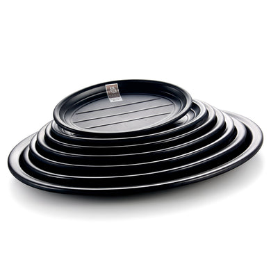 9 Inch Black Matte Oval Melamine Charger Plates LJP2088MS