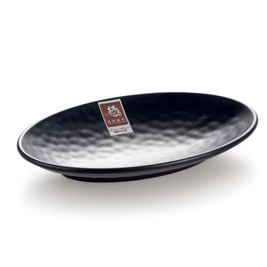 8 Inch Black Matte Oval Melamine Dessert Plate M218171MS