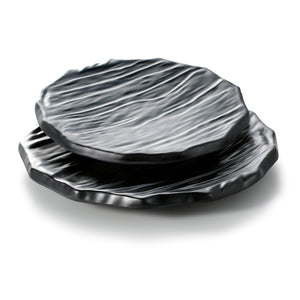 10.5 Inch Black Matte Melamine Irregular Buffet Plates M218812MS
