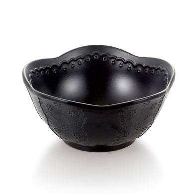 5.7 Inch Matte Black Melamine Lace Pattern Bowl M237690MS