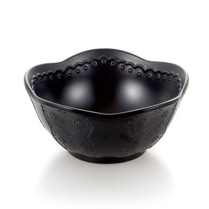 5.7 Inch Matte Black Melamine Lace Pattern Bowl M237690MS
