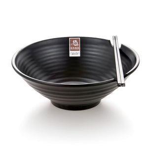 9 Inch Japanese Black Round Melamine Noodle Bowl M238120MS