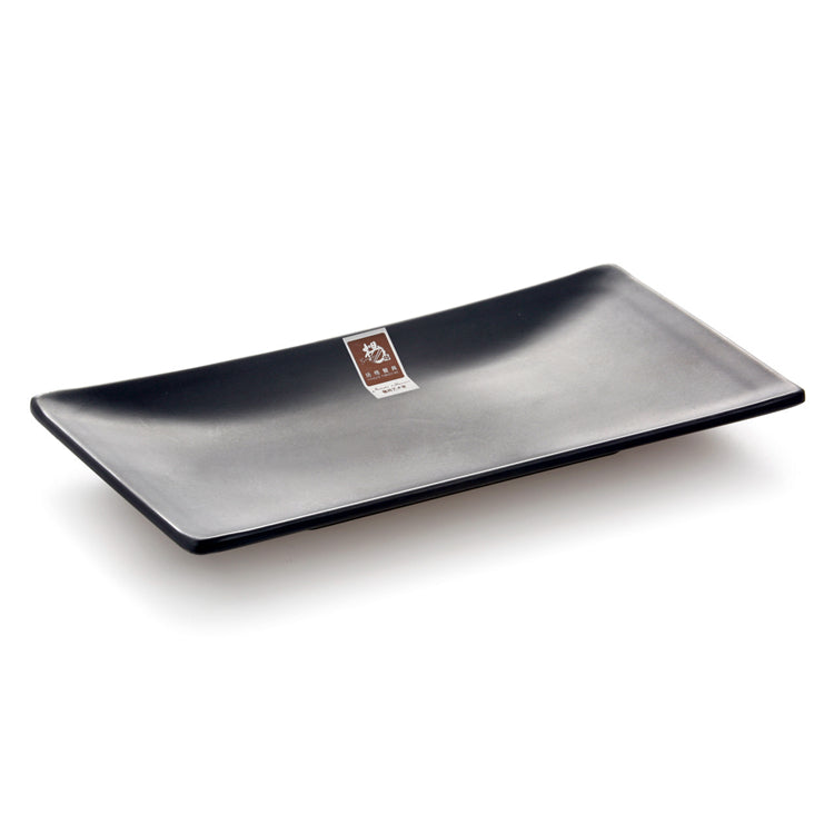 11.6 Inch Black Matte Retangular Melamine Food Plate M417670MS