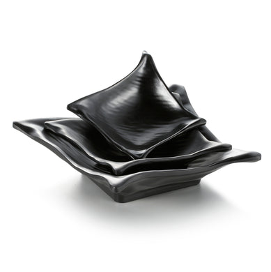 5.8 Inch Black Matte Irregular Melamine Snack Plate M428472MS