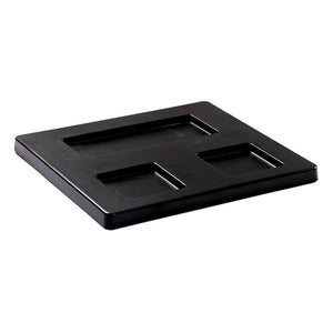 12 Inch Black Matte Rectangular Melamine 3 Compartment Plate M459940MS