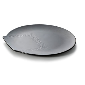 12 Inch Black Matte Irregular Melamine Restaurant Plate M614880MS
