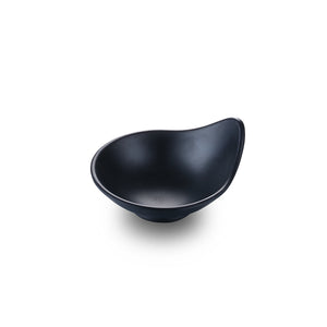 4 Inch Matt Black Irregular Shaped Melamine Sauce Dish MSJ138MS