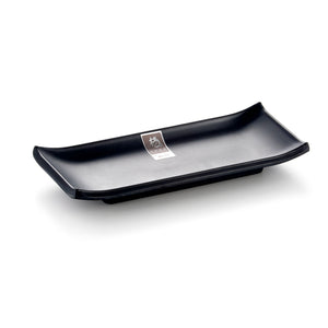 8.5 Inch Black Matte Rectangular Melamine Burnt Food Plate W19MS