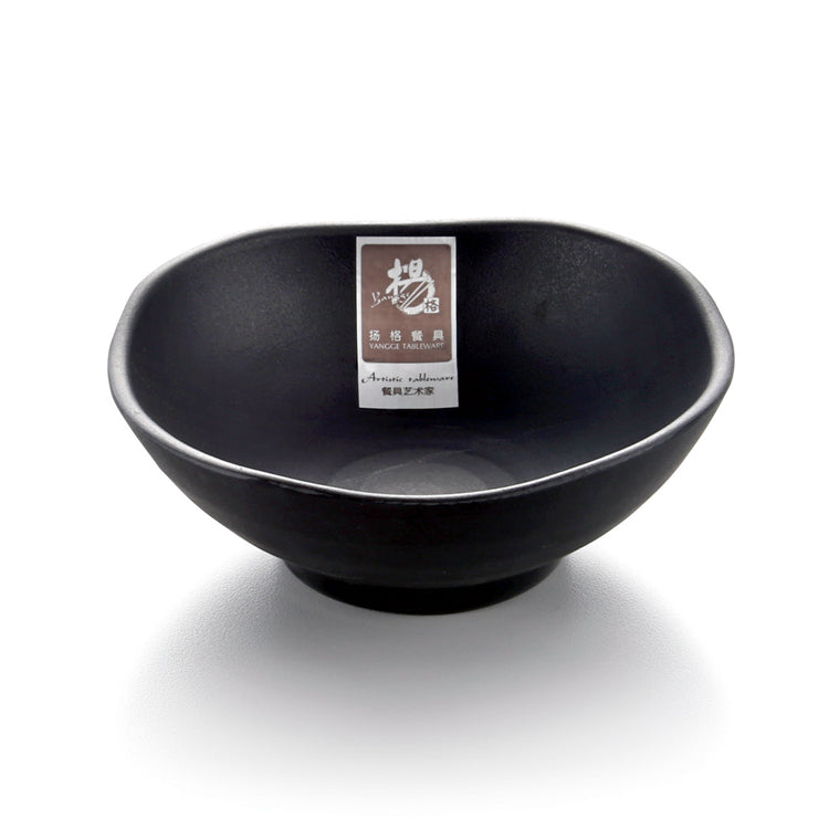 4.8 Inch Matte Black Melamine Irregular Bowl W45MS