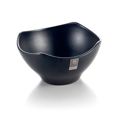 Matte Black Melamine Irregular Deep Bowl W4609MS