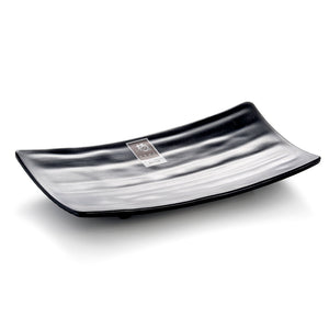 8.5 Inch Black Matte Rectangular Melamine Food Plate W5409MS