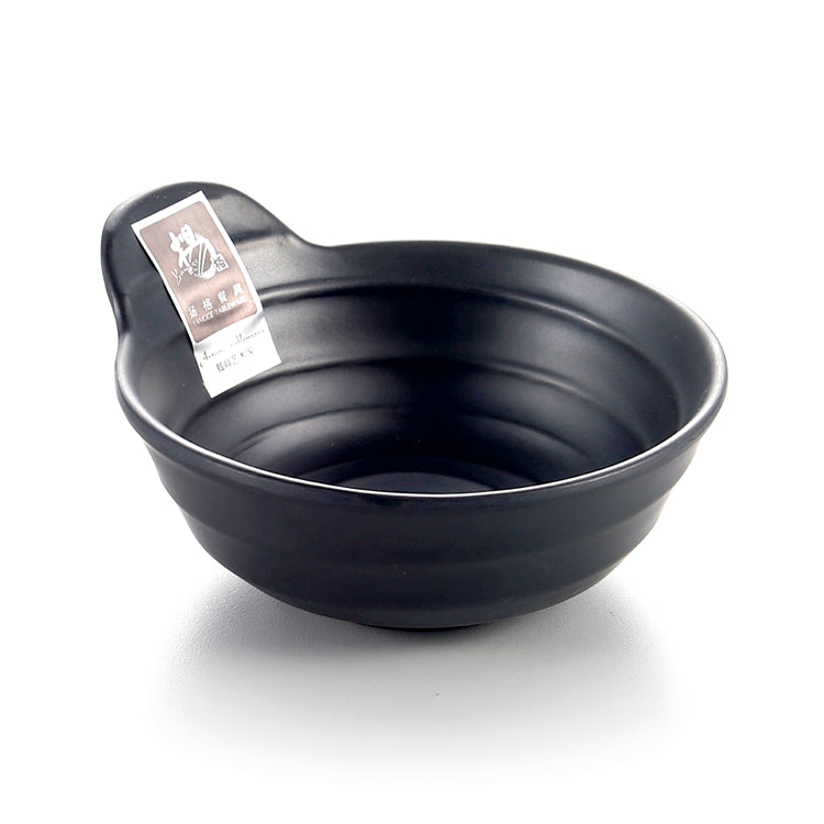 4.5 Inch Matte Black Melamine Single Ear Bowl W55MS