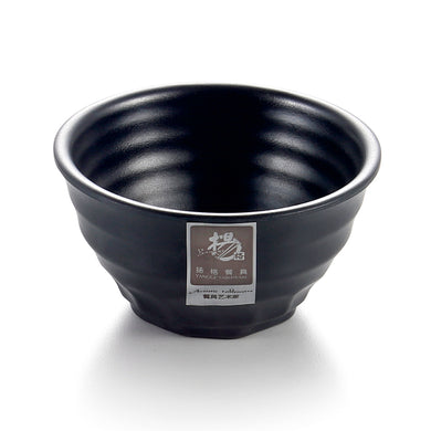 4 Inch Matte Black Melamine Non Slip Soup Bowl W61MS