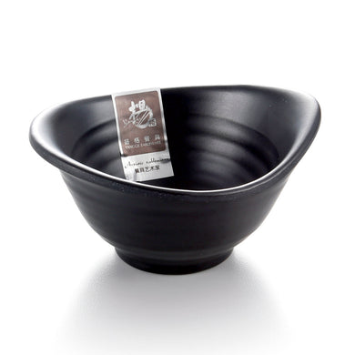 4.75 Inch Matte Black Melamine Irregular Bowl WKB048MS