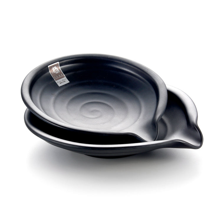 9.2 Inch Matte Black Melamine Oval Bowl with Mouth WKP092MS