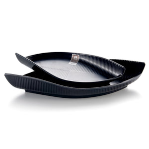 11 Inch Black Matte Irregular Melamine Food Plates WKP1211MS