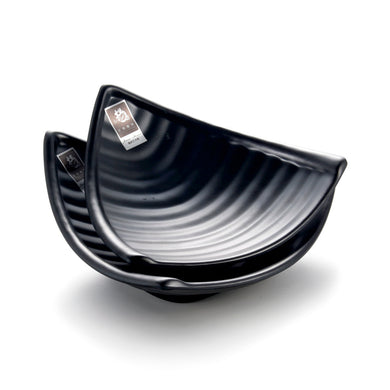 8 Inch Black Matte Irregular Melamine Food Plates WKP3008MS