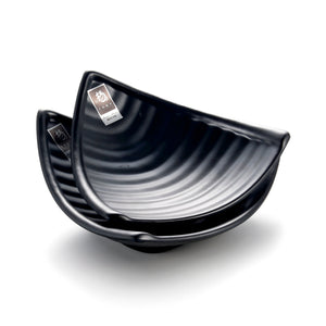 8 Inch Black Matte Irregular Melamine Food Plates WKP3008MS