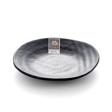 6 Inch Black Matte Melamine Round Plate WXP060MS