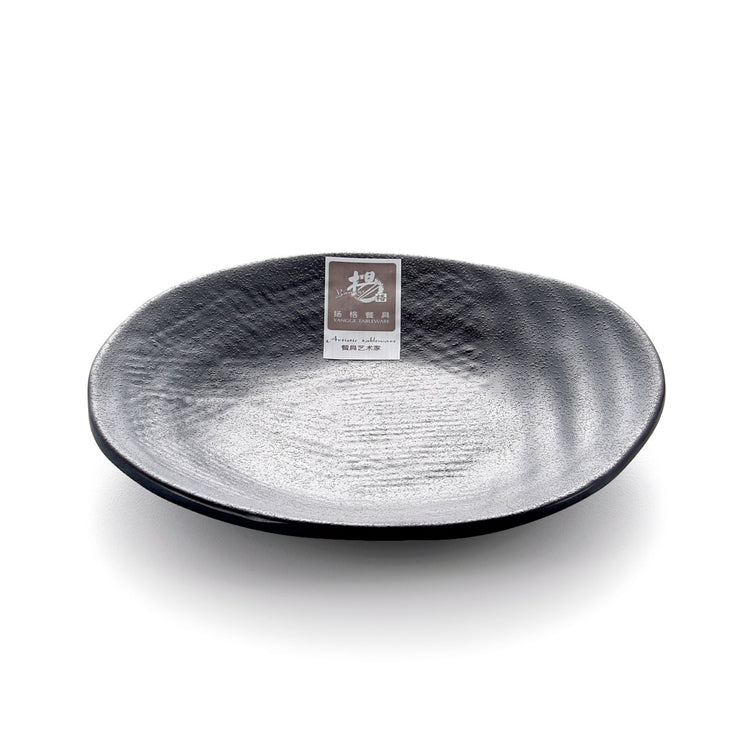 6 Inch Black Matte Melamine Round Plate WXP060MS