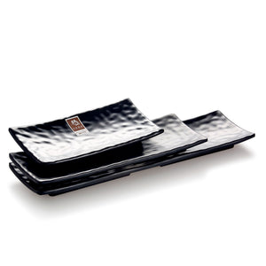14.2 Inch Black Matte Rectangular Melamine Food Plates Y8020MS