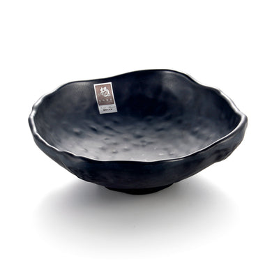 10 Inch Matte Black Melamine Irregular Bowl YG140001MS