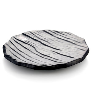 11.5 Inch Black Matte Irregular Melamine Buffet Plate YG140003MS