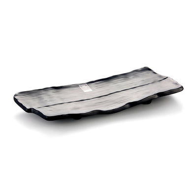 14.5 Inch Black Matte Irregular Melamine Flat Plate YG140006MS