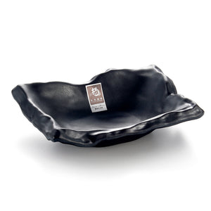8 Inch Black Matte Irregular Melamine Food Plate YG140013MS