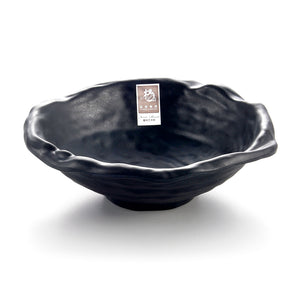 8.5 Inch Matte Black Melamine Irregular Bowl YG140017MS