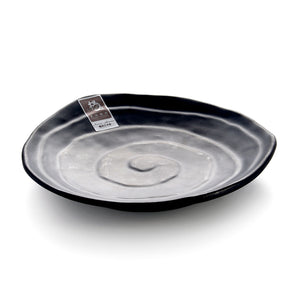 7.5 Inch Black Matte Irregular Melamine Food Plate YG140021MS
