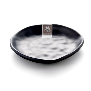 5.5 Inch Black Matte Irregular Melamine Food Plate YG140025MS
