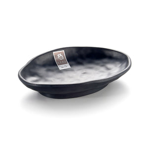 7.5 Inch Black Matte Oval Melamine Food Plate YG140033MS