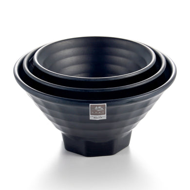 6 Inch Matte Black Melamine Spiral Bowls YG140045MS